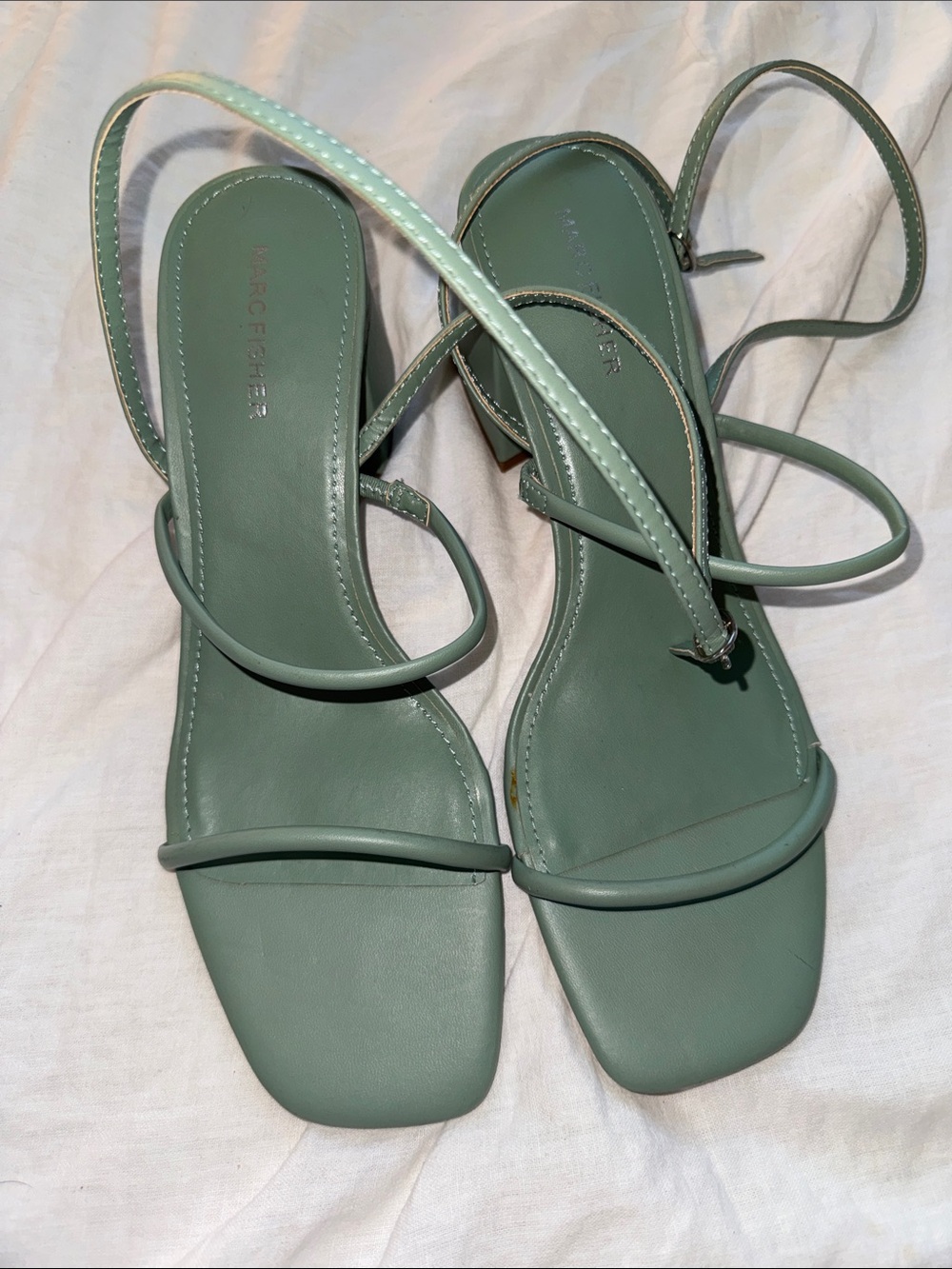 Marc Fisher Sage Green Strappy Sandals - Picture 3 of 4